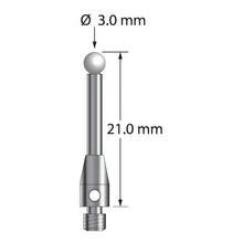 TM3-3021-8-Z M3 stylus with 3.0mm zirconia ball, carbide stem, and stainless steel base, 21.0mm long by Q-Mark Manufacturing, Inc.
