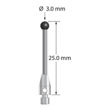 TM3-3025-SN M3 stylus with 3.0mm silicon nitride ball and stainless steel base, 25.0mm long by Q-Mark Manufacturing, Inc.
