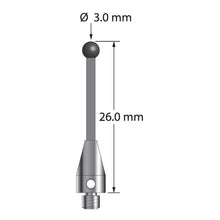 TM3-3026-TX-DS1.5-SN M3 stylus with 3.0mm silicon nitride ball, carbon fiber stem, titanium base, 26.0mm long by Q-Mark Manufacturing, Inc.