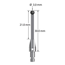 TM3-3030-TX-CS-SN M3 stylus with 3.0mm silicon nitride ball, carbon fiber stem, and titanium base, 30.0mm long by Q-Mark Manufacturing, Inc.