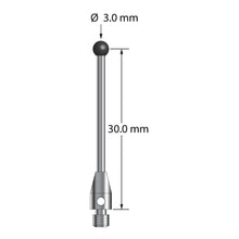 TM3-3031.5-DS1.5-SN M3 stylus with 3.0mm silicon nitride ball, carbide stem, stainless steel base.