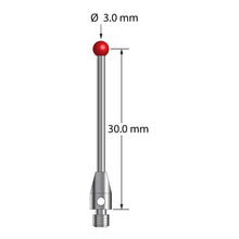 TM3-3031.5-DS1.5 M3 stylus with 3.0mm ruby ball, carbide stem, and stainless steel base by Q-Mark Manufacturing, Inc.