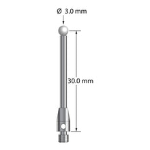 TM3-3031.5-DS2-Z M3 stylus with 3.0mm zirconia ball, carbide stem, and stainless steel base by Q-Mark Manufacturing, Inc.