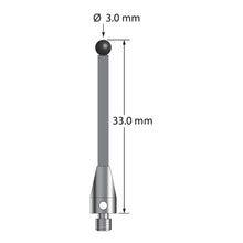 TM3-3033-TX-SN M3 stylus with 3.0mm silicon nitride ball, carbon fiber stem, and titanium base, 33.0mm long by Q-Mark Manufacturing, Inc.