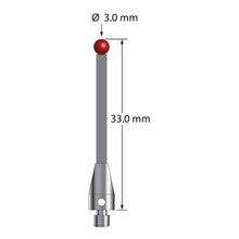 TM3-3033-TX M3 stylus with 3.0mm ruby ball, carbon fiber stem, and titanium base, 33.0mm long by Q-Mark Manufacturing, Inc.