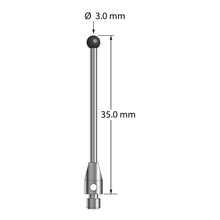TM3-3035-SN M3 stylus with 3.0mm silicon nitride ball, carbide stem, and stainless steel base, 35.0mm long by Q-Mark Manufacturing, Inc.