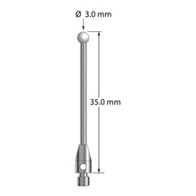 TM3-3035-Z M3 stylus with 3.0mm zirconia ball, carbide stem, and stainless steel base, 35.0mm long by Q-Mark Manufacturing, Inc.