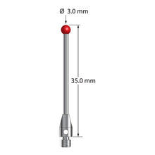 TM3-3035 M3 stylus with 3.0mm ruby ball, carbide stem, and stainless steel base, 35.0mm long by Q-Mark Manufacturing, Inc.