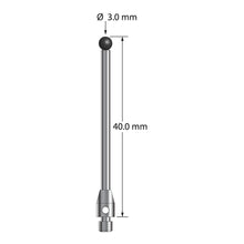 TM3-3040-SN M3 stylus with 3.0mm silicon nitride ball, carbide stem, and stainless steel base, 40.0mm long by Q-Mark Manufacturing, Inc.