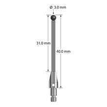TM3-3040-TX-CS-SN M3 3.0mm silicon nitride ball, carbon fiber stem, titanium base, 40.0mm long by Q-Mark Manufacturing, Inc.