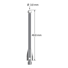 TM3-3040-TX-Z M3 stylus with 3.0mm zirconia ball, carbon fiber stem, and titanium base, 40mm long by Q-Mark Manufacturing, Inc.