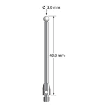 TM3-3040-Z M3 stylus with 3.0mm zirconia ball, carbide stem, and stainless steel base, 40.0mm long by Q-Mark Manufacturing, Inc.