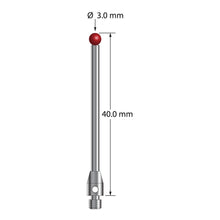 TM3-3040 M3 stylus with 3.0mm ruby ball, carbide stem, and stainless steel base, 40.0mm long by Q-Mark Manufacturing, Inc.