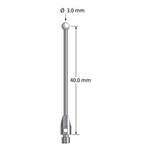 TM3-3041.5-DS1.5-Z M3 stylus with 3.0mm zirconia ball, carbide shaft, and stainless steel base by Q-Mark Manufacturing, Inc.