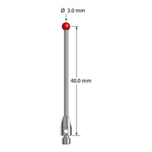 TM3-3041.5-DS1.5 M3 stylus with 3.0mm ruby ball, carbide shaft, and stainless steel base by Q-Mark Manufacturing, Inc.