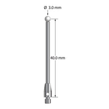 TM3-3041.5-Z M3 stylus with 3.0mm zirconia ball, carbide stem, and stainless steel base, 40.0mm long by Q-Mark Manufacturing, Inc.