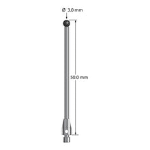 TM3-3050-SN M3 stylus with 3.0mm silicon nitride ball, carbide shaft, and stainless steel base, 50mm long by Q-Mark Manufacturing, Inc.