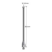 TM3-3058-TX-D M3 stylus with 3.0mm solid diamond sphere, carbon fiber stem, and titanium base, 58.0mm long by Q-Mark Manufacturing, Inc.