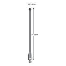 TM3-3058-TX-SN M3 stylus with 3.0mm silicon nitride ball, carbon fiber stem, and titanium base, 58mm long by Q-Mark Manufacturing, Inc.