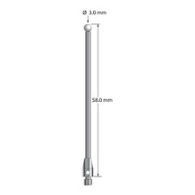 TM3-3058-Z M3 stylus with 3.0mm zirconia ball, carbide shaft, and stainless steel base, 58.0mm long by Q-Mark Manufacturing, Inc.