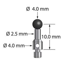 TM3-4010-S-SN M3 stylus with 4.0mm silicon nitride ball and stainless steel stem, 10.0mm length by Q-Mark Manufacturing, Inc.