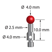 TM3-4010-S M3 stylus with 4.0mm ruby ball and stainless steel stem, 10.0mm length by Q-Mark Manufacturing, Inc.