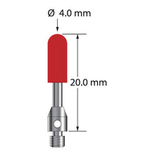 TM3-4020-B M3 stylus with ruby cylinder, carbide stem, and stainless steel base. Overall length 20.0 mm by Q-Mark Manufacturing, Inc.