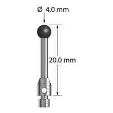 TM3-4020-SN M3 stylus with 4.0mm silicon nitride ball, carbide stem, and stainless steel base, 20.0mm long by Q-Mark Manufacturing, Inc.