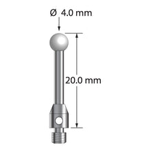 TM3-4020-Z M3 stylus with 4.0mm zirconia ball, carbide stem, and stainless steel base, 20.0mm long by Q-Mark Manufacturing, Inc.