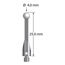 TM3-4025-TX-Z M3 stylus with 4.0mm zirconia ball, carbon fiber stem, and titanium base, 25.0mm long by Q-Mark Manufacturing, Inc.