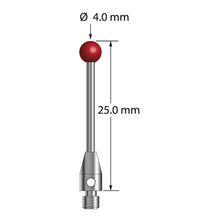 TM3-4025 M3 stylus with 4.0mm ruby ball, carbide stem, and stainless steel base, 25.0mm long by Q-Mark Manufacturing, Inc.