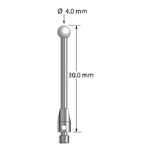 TM3-4030-Z M3 stylus with 4.0mm zirconia ball, carbide stem, and stainless steel base, 30.0mm long by Q-Mark Manufacturing, Inc.