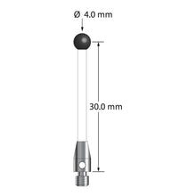 TM3-4032-C-SN M3 stylus with 4.0mm silicon nitride ball, ceramic stem, and stainless steel base.