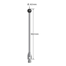 TM3-4050-SN M3 stylus with 4.0mm silicon nitride ball, carbide stem, and stainless steel base, 50mm long by Q-Mark Manufacturing, Inc.