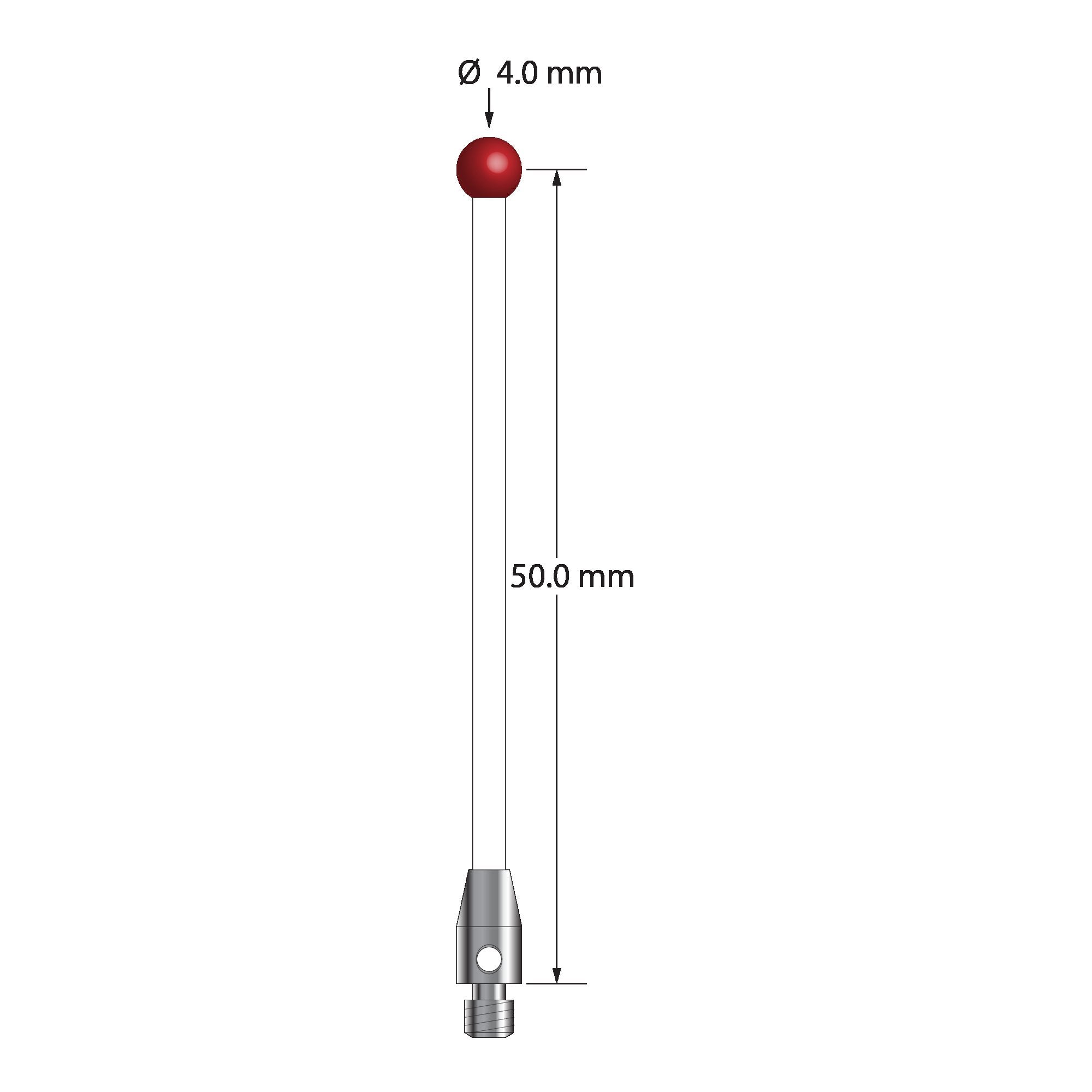 TM3-4052-C M3 4.0mm ruby ball stylus with ceramic stem and stainless steel base by Q-Mark Manufacturing, Inc.