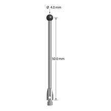TM3-4052-SN M3 stylus, 4.0mm silicon nitride ball, carbide stem, stainless steel base, 50mm long.