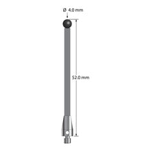 TM3-4052-TX-SN M3 stylus with 4.0mm silicon nitride ball, carbon fiber stem, and titanium base, 52.0mm long by Q-Mark Manufacturing, Inc.