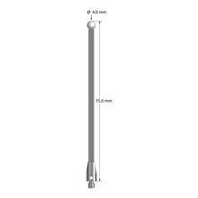 TM3-4075-TX-Z M3 stylus with 4.0mm zirconia ball, carbon fiber stem, and titanium base, 75mm long.