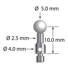 TM3-5010-S-Z M3 stylus with 5.0mm zirconia ball and stainless steel stem, 10.0mm length by Q-Mark Manufacturing, Inc.