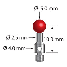 TM3-5010-S M3 stylus with 5.0mm ruby ball, stainless steel stem, and 10.0mm length by Q-Mark Manufacturing, Inc.