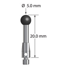TM3-5020-SN M3 stylus with 5.0mm silicon nitride ball, carbide stem, stainless steel base, 20.0mm long by Q-Mark Manufacturing, Inc.