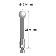 TM3-5025-G-Z M3 stylus with 5.0mm zirconia ball, carbon fiber stem, and stainless steel base, 25.0mm long by Q-Mark Manufacturing, Inc.