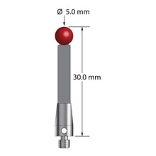 TM3-5030-TX M3 stylus with 5.0mm ruby ball, carbon fiber stem, and titanium base, 30.0mm long by Q-Mark Manufacturing, Inc.