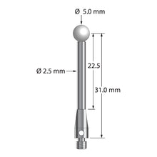 TM3-5033.5-S-Z M3 stylus with 5.0mm zirconia ball and stainless steel body, 31.0mm long by Q-Mark Manufacturing, Inc.