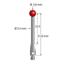TM3-5033.5-S M3 stylus with 5.0mm ruby ball and stainless steel body, 31.0mm length by Q-Mark Manufacturing, Inc.
