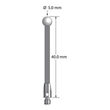 TM3-5040-G-Z M3 stylus with 5.0mm zirconia ball, carbon fiber stem, and stainless steel base, 40.0mm long by Q-Mark Manufacturing, Inc.