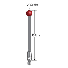 TM3-5040-G M3 stylus with 5.0mm ruby ball, carbon fiber stem, and stainless steel base, 40.0mm long by Q-Mark Manufacturing, Inc.