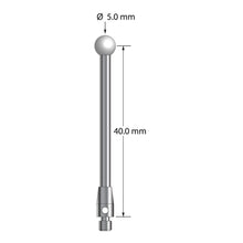 TM3-5042.5-Z M3 stylus with 5.0mm zirconia ball, carbide stem, and stainless steel base by Q-Mark Manufacturing, Inc.