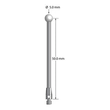 TM3-5052.5-Z M3 stylus with 5.0mm zirconia ball, carbide stem, and stainless steel base, 50.0mm long by Q-Mark Manufacturing, Inc.