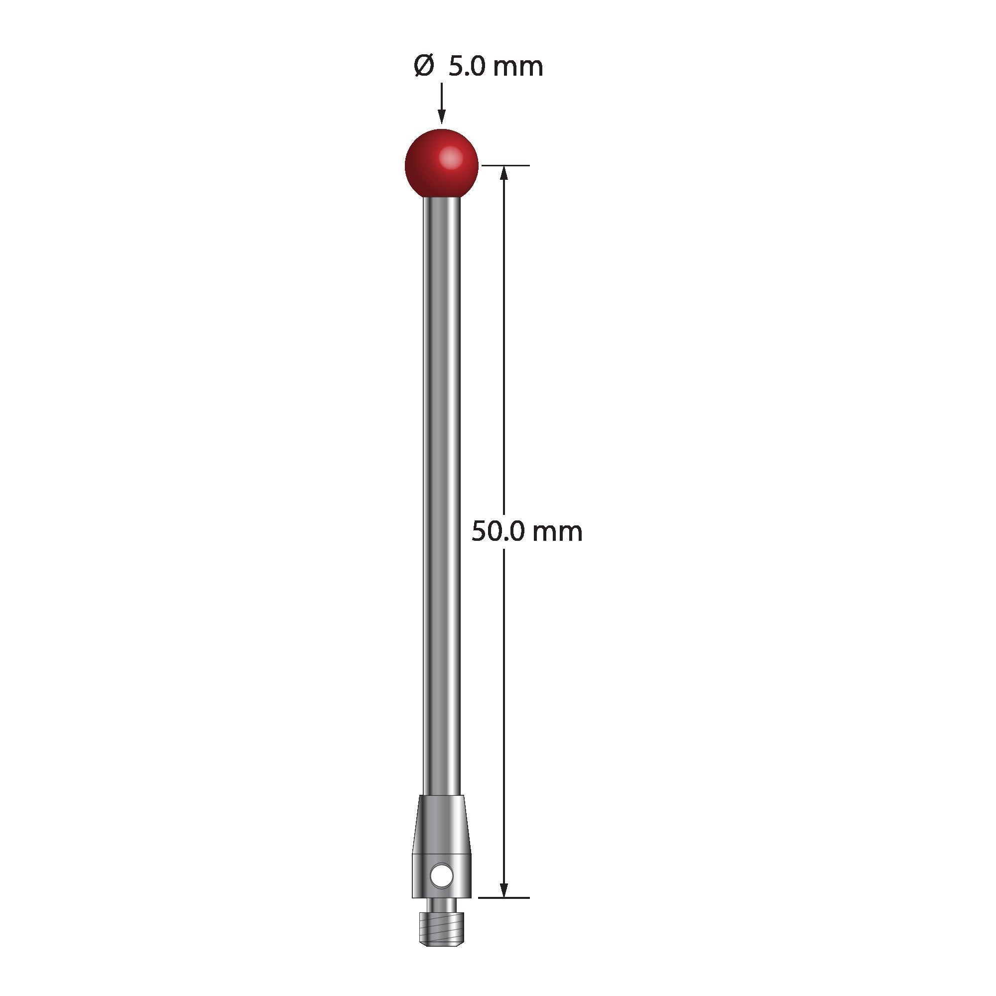 TM3-5052.5 M3 stylus with ruby ball, carbide stem, and stainless steel base by Q-Mark Manufacturing, Inc.